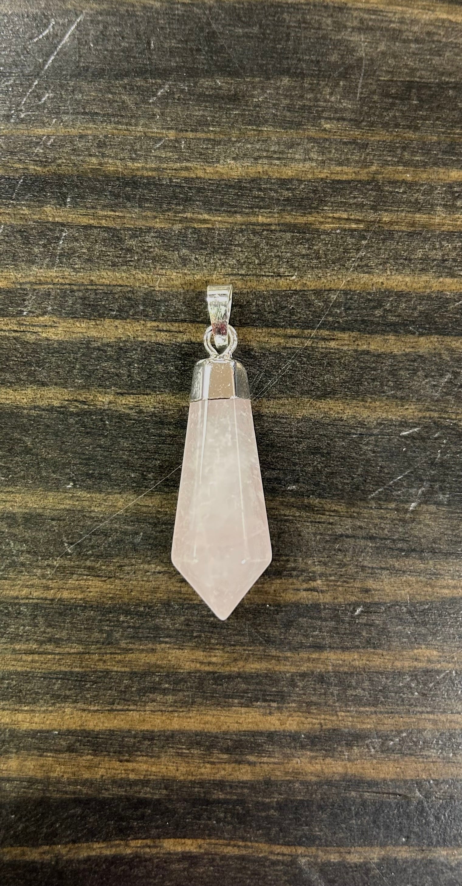 Diamond Shape Rose Quartz Pendant - Lighten Up Shop