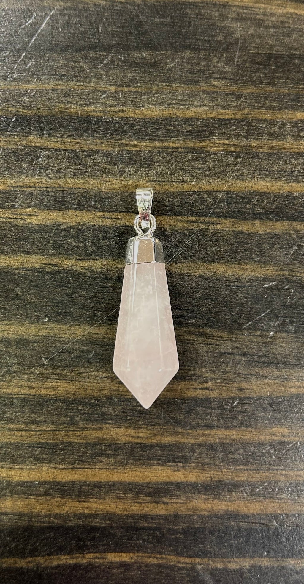 Diamond Shape Rose Quartz Pendant - Lighten Up Shop