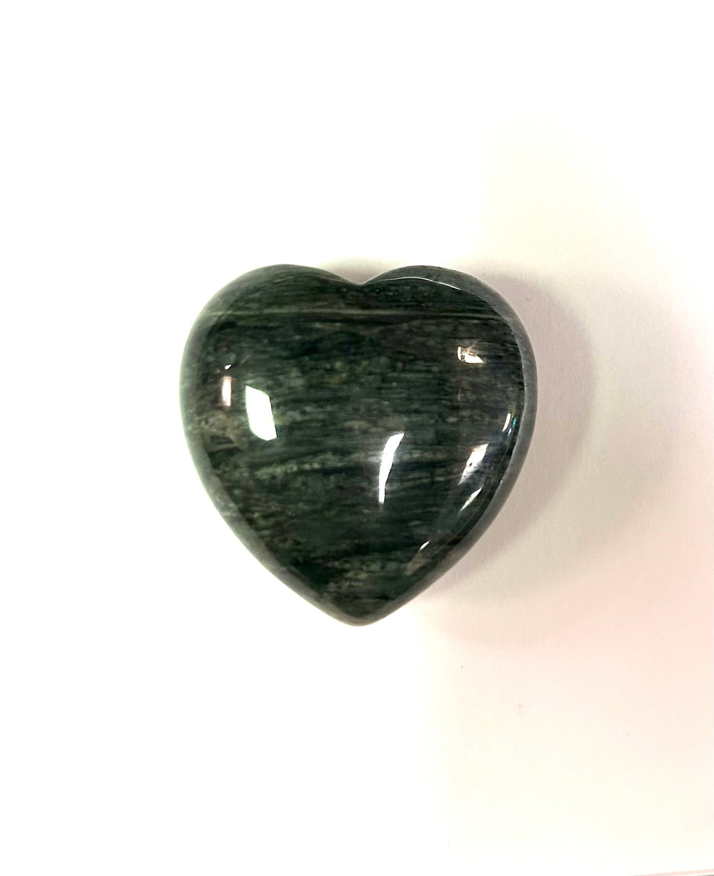 Green Hair Jasper Heart 1.5” - Lighten Up Shop