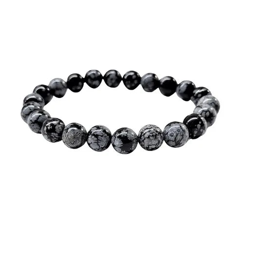 Snowflake Obsidian Bracelet 8mm - Lighten Up Shop