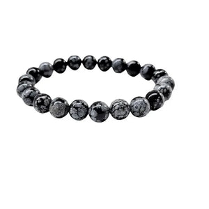 Snowflake Obsidian Bracelet 8mm - Lighten Up Shop