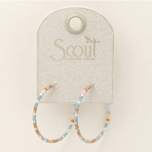 Chromacolor Miyuki Small Hoop Earring - Desert Blue Multi/Silver - Lighten Up Shop