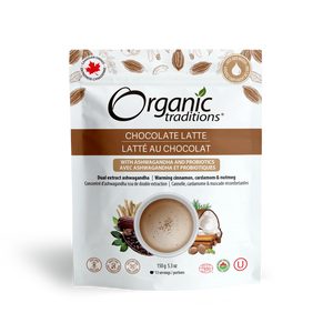 Organic Traditions Chocolate Latte with Ashwagandha and Probiotics 150g - Lighten Up Shop