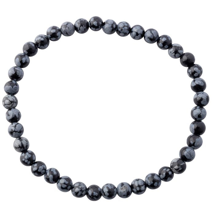 Snowflake Obsidian Bracelet 4mm - Lighten Up Shop