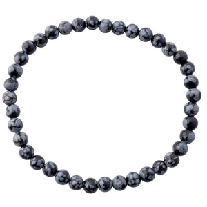 Snowflake Obsidian Bracelet 4mm - Lighten Up Shop