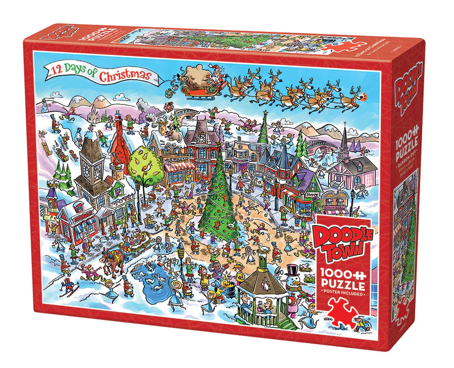Cobble Hill - DoodleTown: 12 Days of Christmas 1000 piece