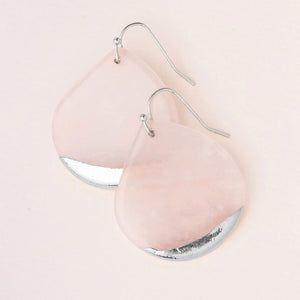 Rose Quartz Dipped Teardrop Earrings - Lighten Up Shop