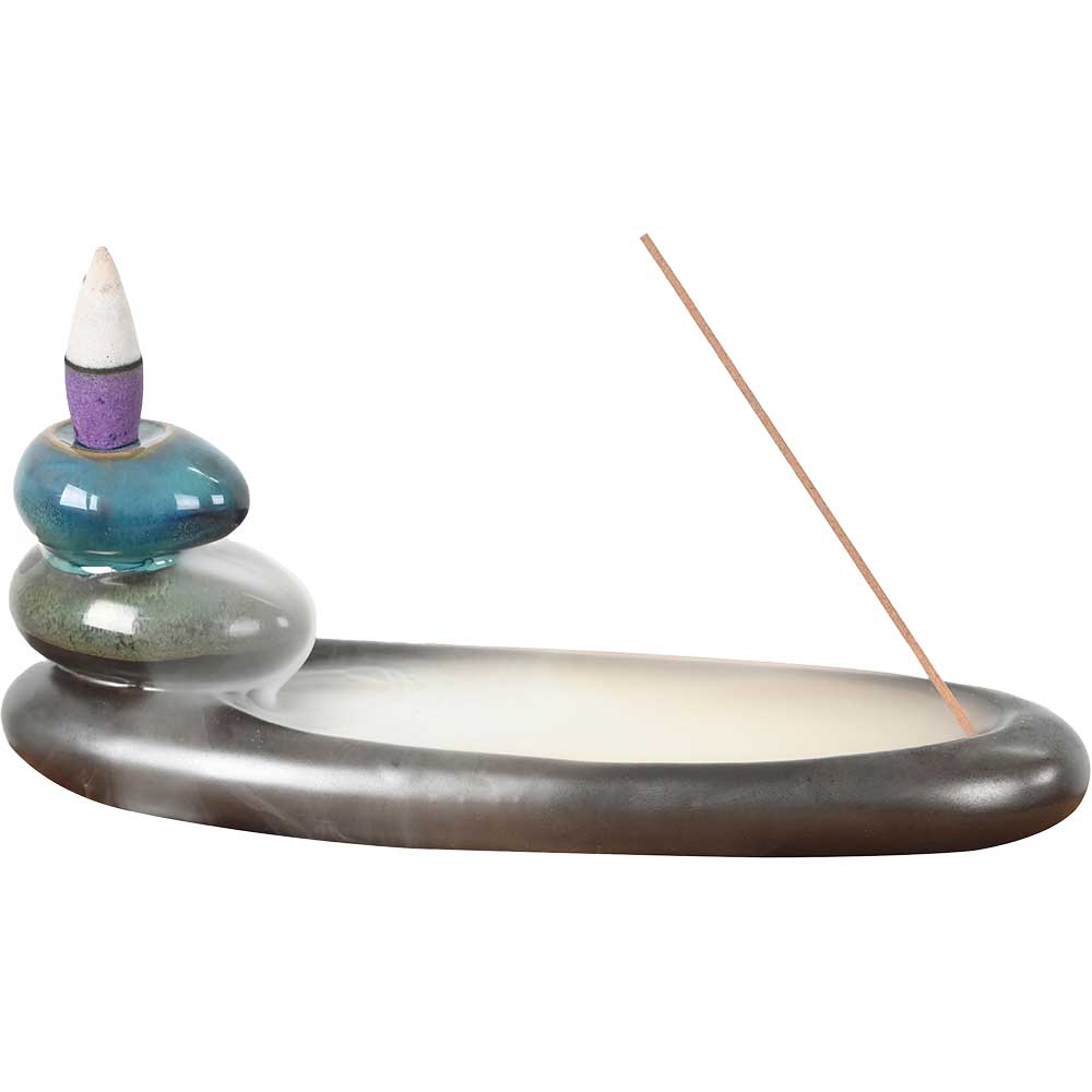 Zen Ceramic Backflow or Stick Incense Burner - Lighten Up Shop