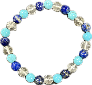 Blue Howlite, Lapis Lazuli, Quartz Bracelet - Lighten Up Shop