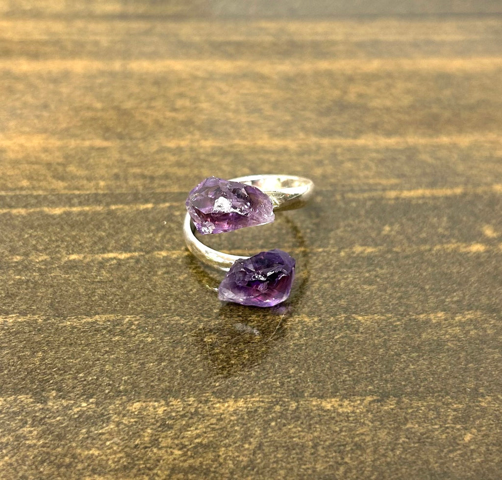 Amethyst Raw Adjustable Ring - Lighten Up Shop