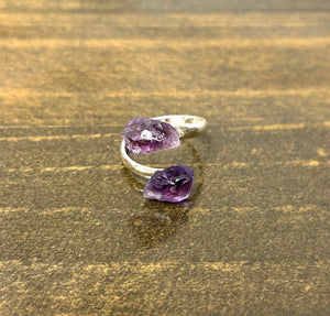 Amethyst Raw Adjustable Ring - Lighten Up Shop