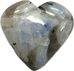 Rainbow Moonstone Heart 1.75” - Lighten Up Shop