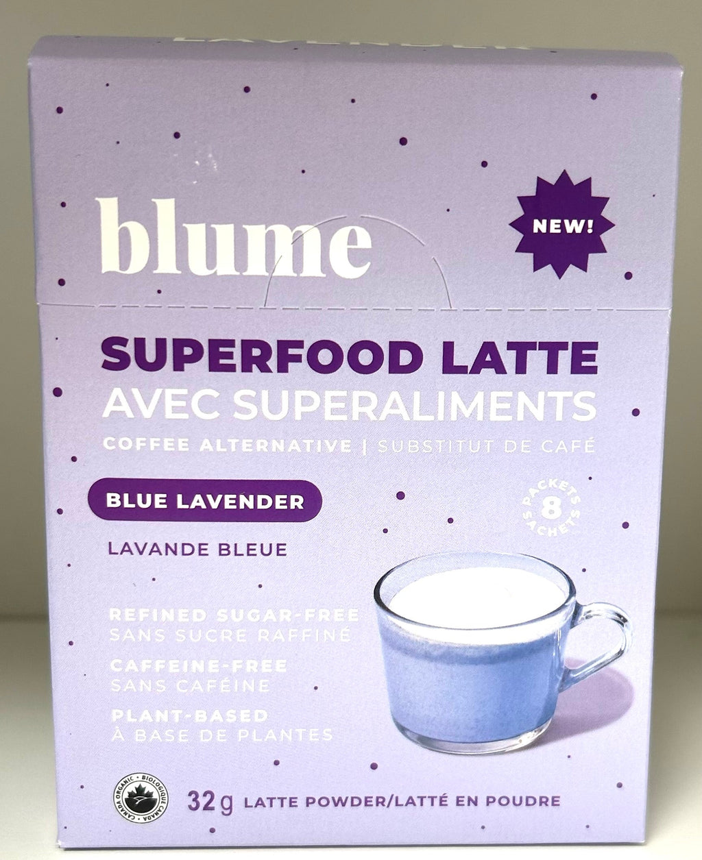 Blume Superfood Latte  (8 Packets) - Blue Lavender - Lighten Up Shop