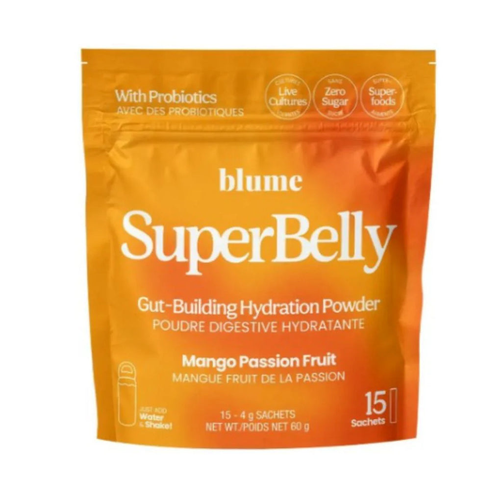 Blume SuperBelly Gut-Building Hydration Powder (15 Packets) - Mango Passionfruit - Lighten Up Shop