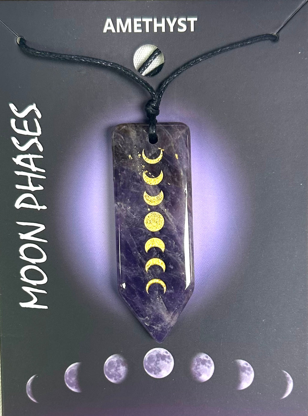 Amethyst Moon Phase Necklace - Lighten Up Shop
