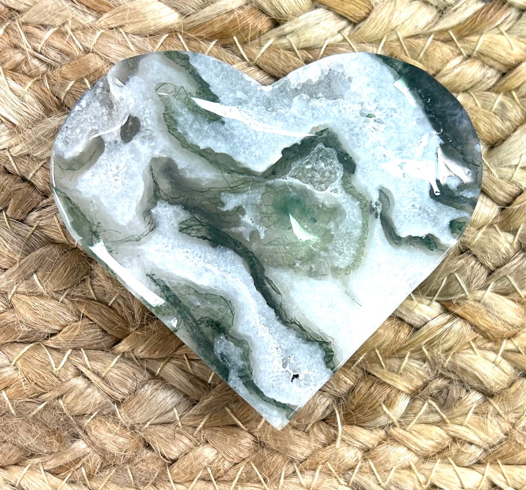 Moss Agate Heart - Lighten Up Shop