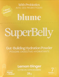 Blume SuperBelly Gut-Building Hydration Powder (7 Packets) - Lemon Ginger - Lighten Up Shop