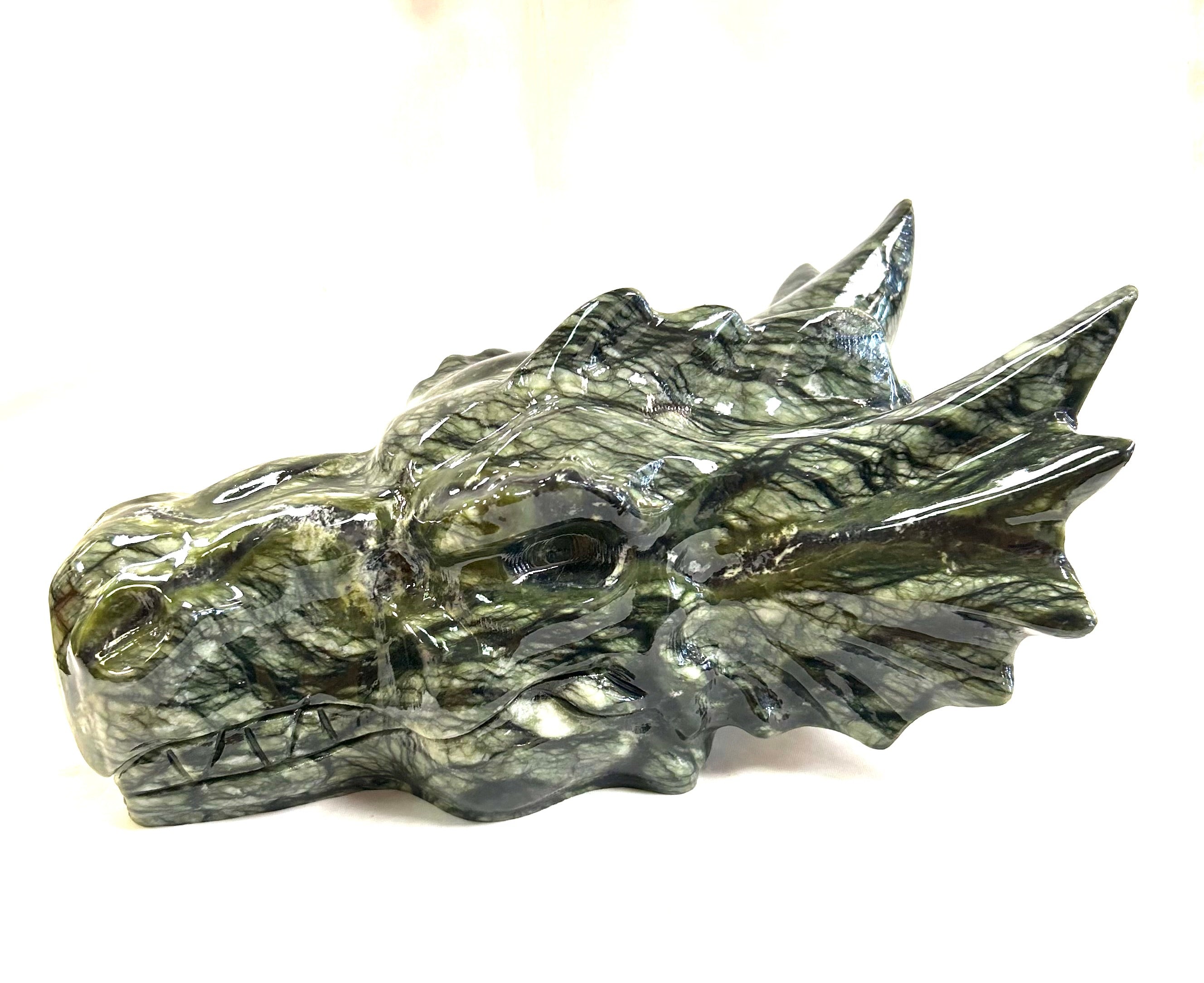 Green Jasper Dragon Head