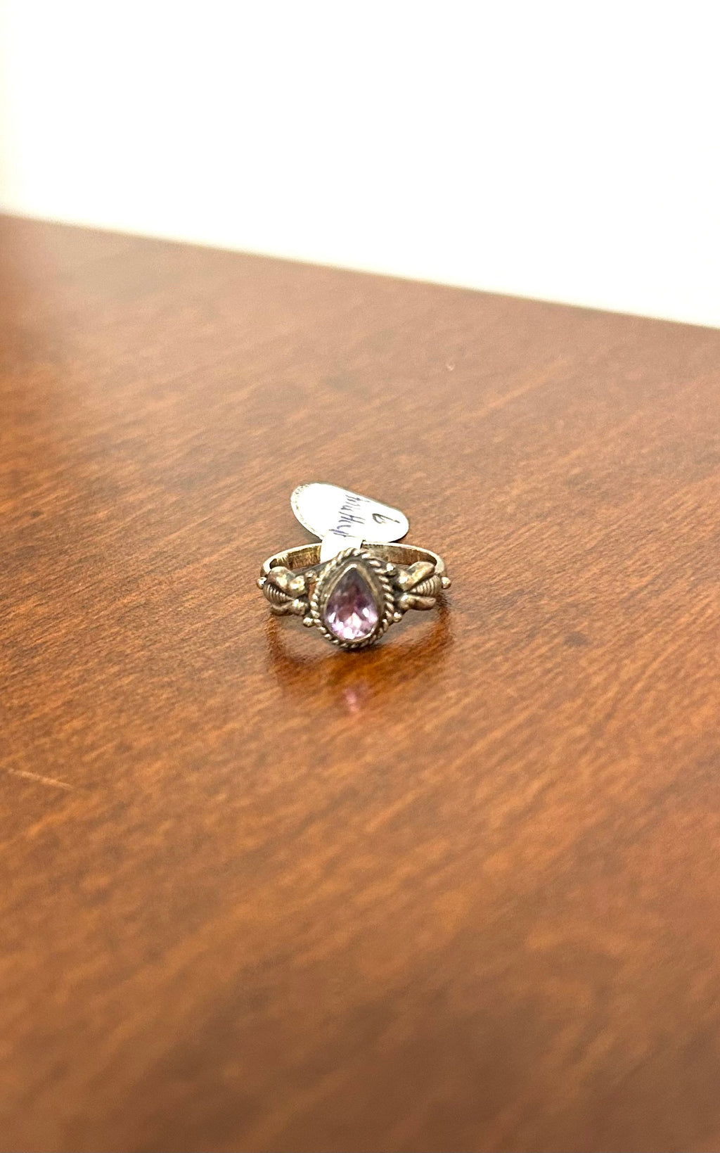 Amethyst Ring Medium Teardrop - Size 6 ($35) - Lighten Up Shop