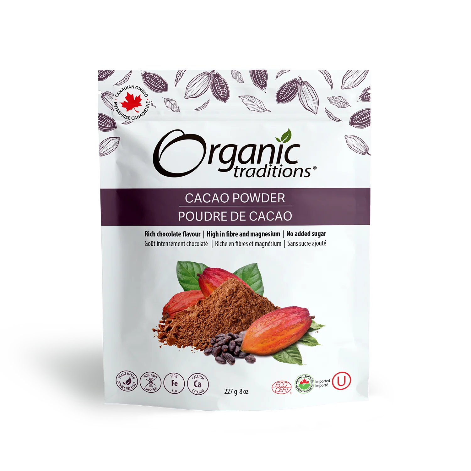 Organic Traditions Cacao Powder 227 grams - Lighten Up Shop