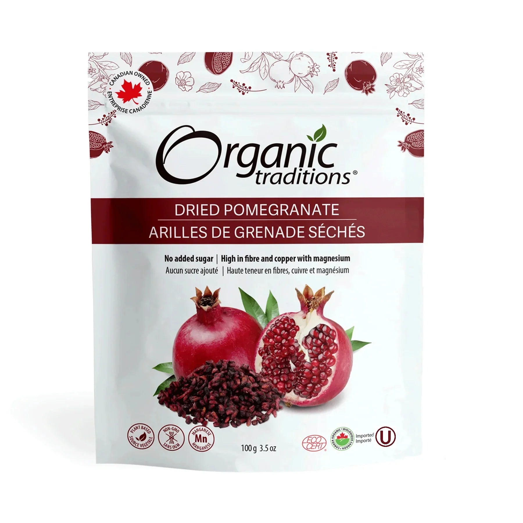 Organic Traditions Dried Pomegranate 100g