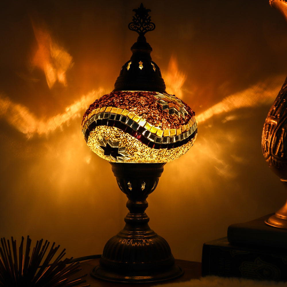 Turkish Mosaic Table Lamp Gold - Lighten Up Shop