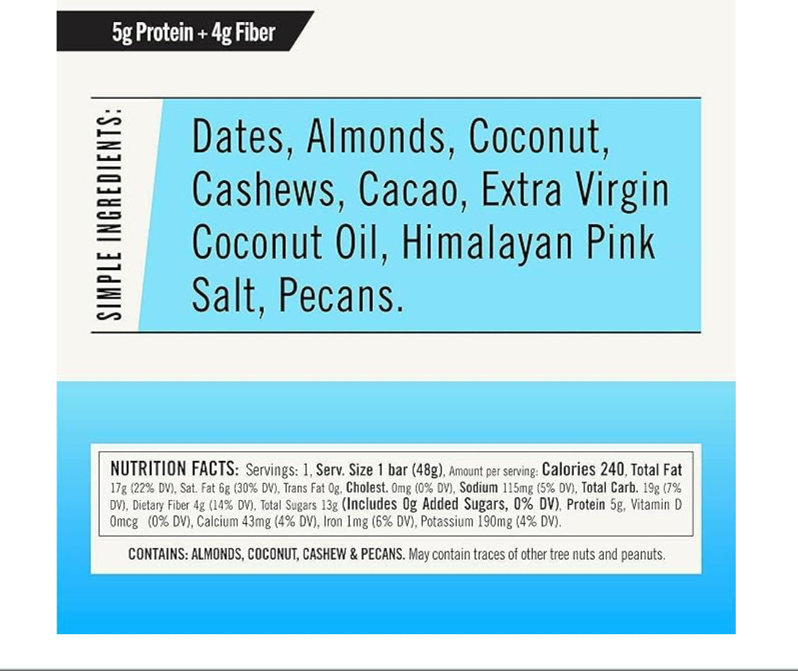 Thunderbird Chocolate Coconut Cashew Vegan Protein Bar Singles