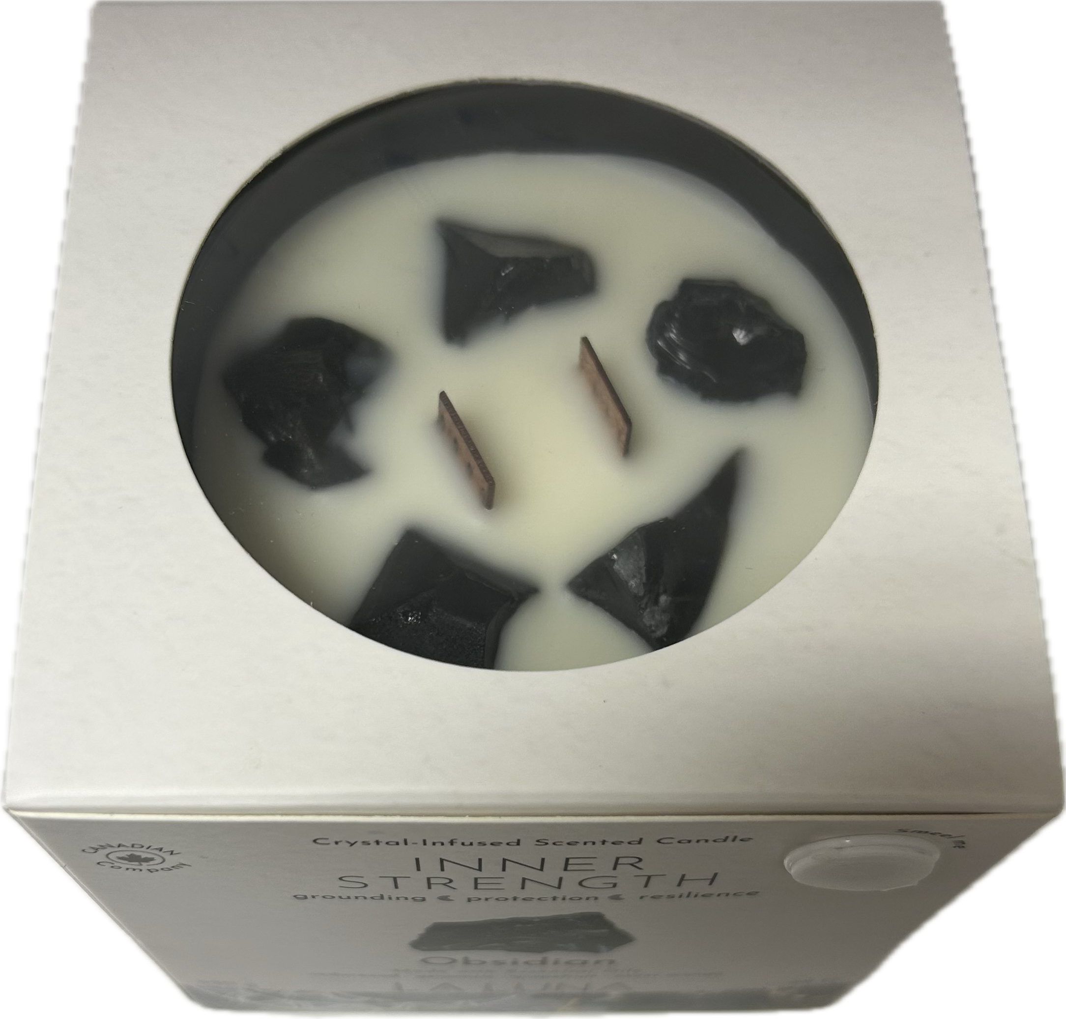 La Luna Crystal Infused Scented Candles 220g - Obsidian