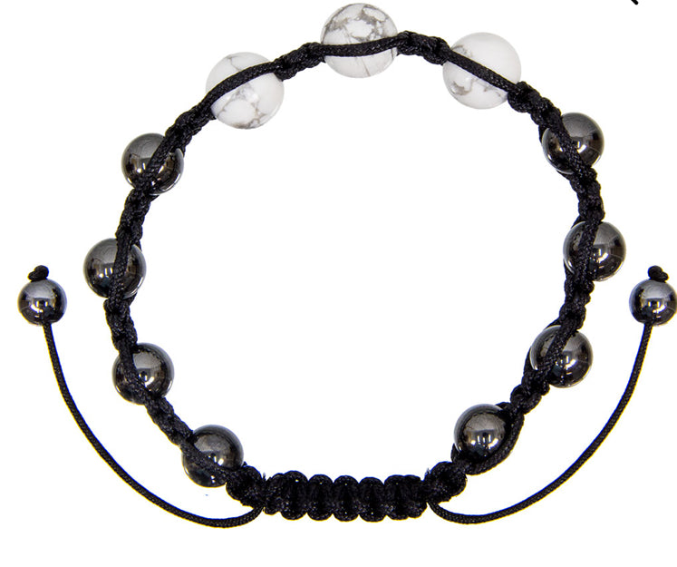 Howlite / Hematite Bracelet 8mm - Lighten Up Shop