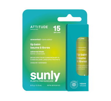 Attitude Sunly SPF 15 Lip Balm - Unscented - Lighten Up Shop