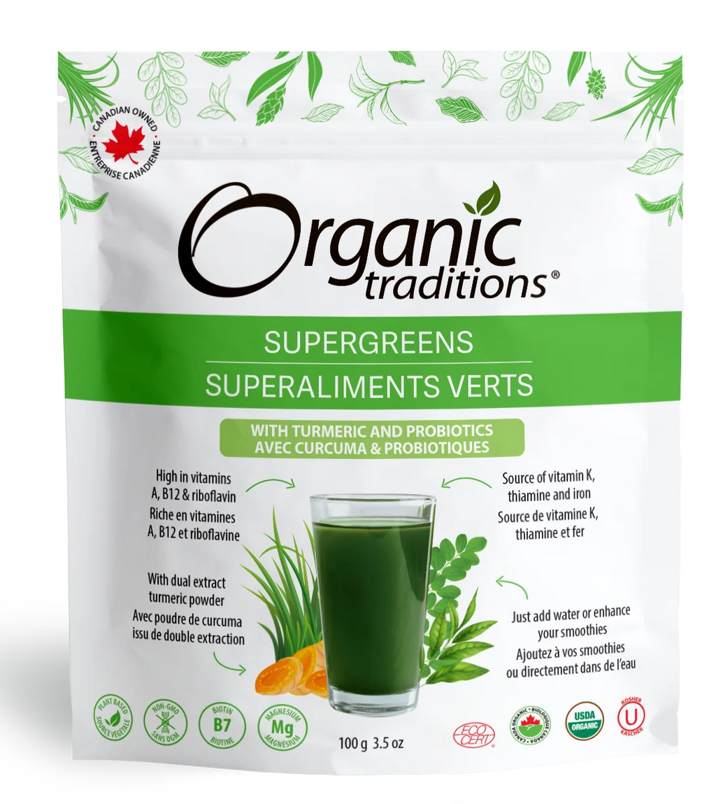 Organic Traditions Supergreens  100g - Lighten Up Shop