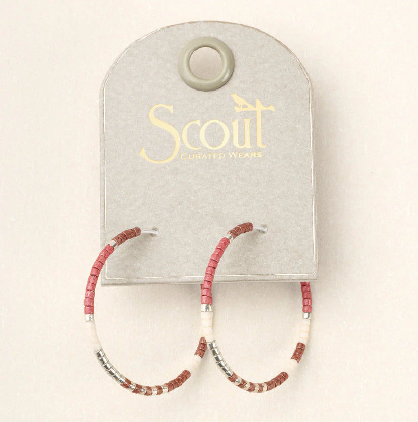Chromacolor Miyuki Small Hoop Earring - Blush Multi/Silver - Lighten Up Shop