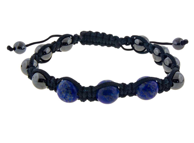 Lapis Lazuli / Hematite Bracelet 8mm - Lighten Up Shop
