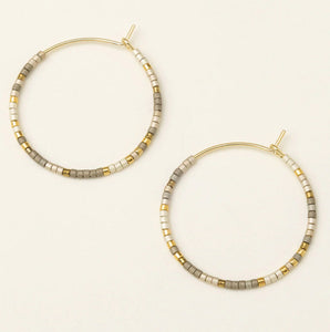 Chromacolor Miyuki Small Hoop Earring - Pewter Multi/Gold - Lighten Up Shop