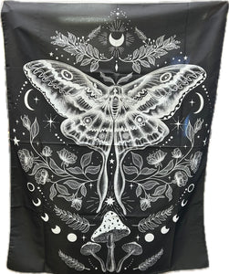 Black Boho Moth Tapestry - Lighten Up Shop