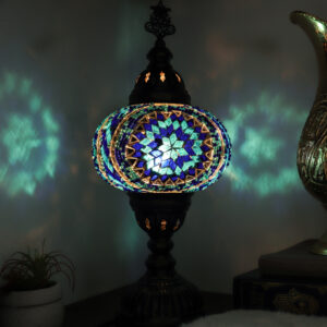Turkish Mosaic Table Lamp Blue - Lighten Up Shop