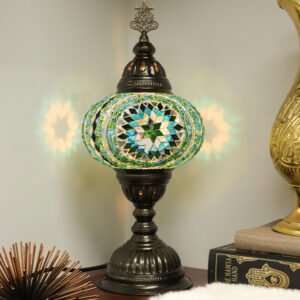 Turkish Mosaic Table Lamp Green - Lighten Up Shop