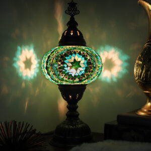 Turkish Mosaic Table Lamp Green - Lighten Up Shop