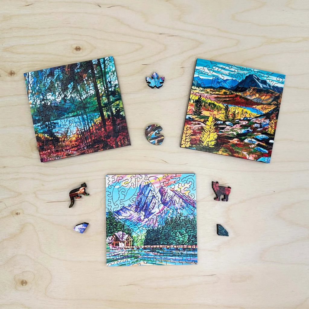 StumpCraft Wood Puzzle - Canadian Wildlife (3 Mini Puzzles) - Lighten Up Shop