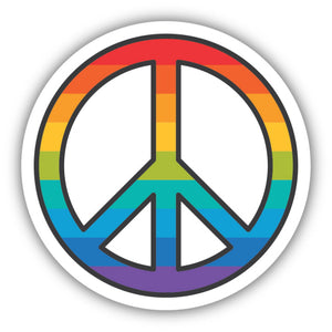 Rainbow Peace Symbol Sticker - Lighten Up Shop